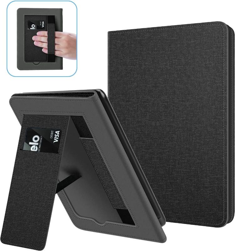 Photo 1 of Ayotu Trifold Stand Case for Kindle Scribe (2022 Released) - Premium Durable Fabric Cover with Pen Holder, Auto Sleep/Wake, Only for 10.2 inch Kindle Scribe, Black