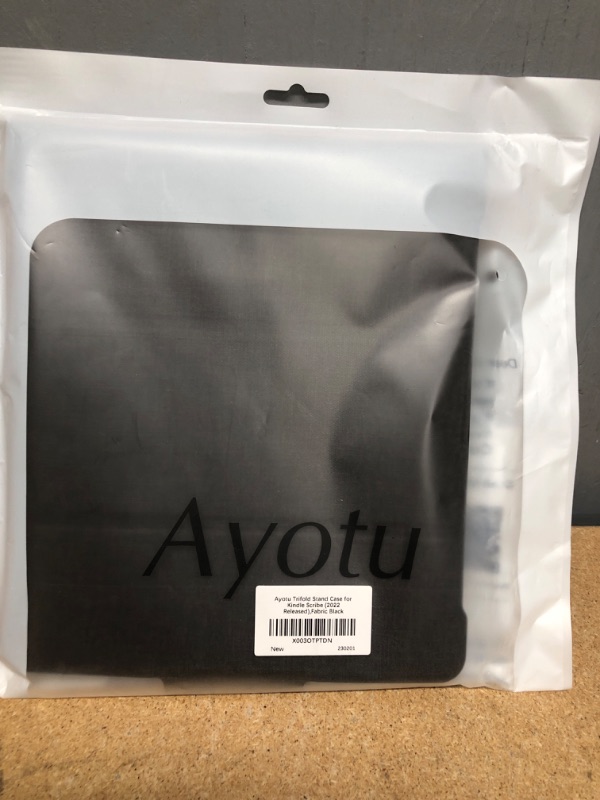 Photo 1 of Ayotu Trifold Stand Case for Kindle Scribe (2022 Released) - Premium Durable Fabric Cover with Pen Holder, Auto Sleep/Wake, Only for 10.2 inch Kindle Scribe, Black