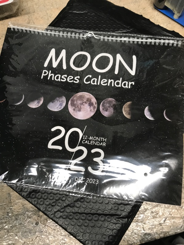 Photo 2 of 2023 Wall Calendar with Moon Phases - 12 Monthly Wall Hanging Calendar for Home & Office, 14.1" × 11.8" Thick Paper With Tracking Moon Phases Designs for Easy Planning