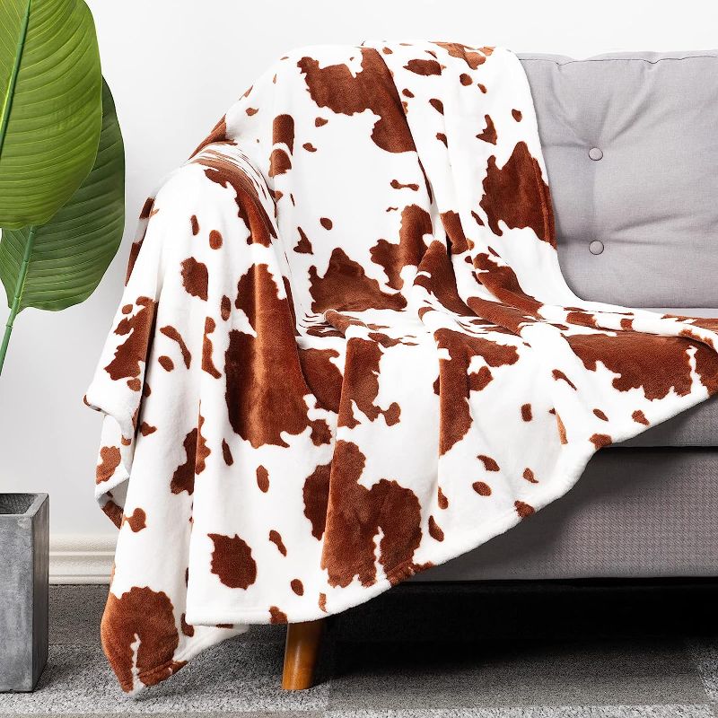 Photo 1 of 
Cow Blanket, Brown Flannel Fleece Cowe Throw, Cozy Soft Warm and Lightweight Throw Blanket, for Kids Adults, Bedroom Decor