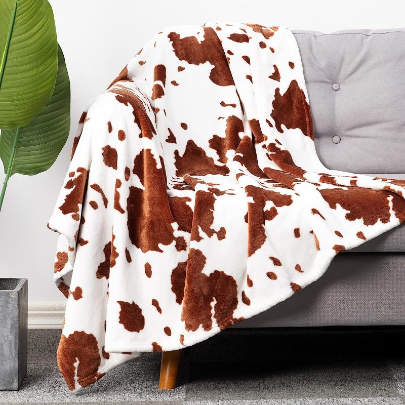 Photo 1 of 
Cow Blanket, Brown Flannel Fleece Cowe Throw, Cozy Soft Warm and Lightweight Throw Blanket, for Kids Adults, Bedroom Decor