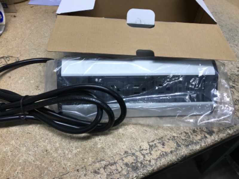 Photo 2 of Power Strip Surge Protector, 6FT Extension Cord, 1875W 15A Electric Tower with 4 Outlets, Used for Desktop Corner Edge Charging Station, Available for Home Kitchen Office and Dorm