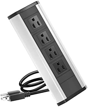 Photo 1 of Power Strip Surge Protector, 6FT Extension Cord, 1875W 15A Electric Tower with 4 Outlets, Used for Desktop Corner Edge Charging Station, Available for Home Kitchen Office and Dorm