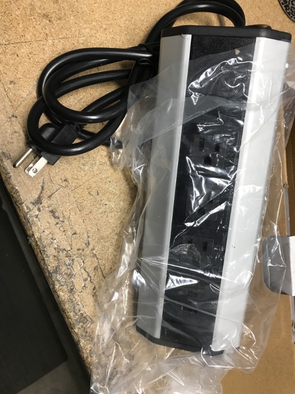 Photo 1 of Power Strip Surge Protector, 6FT Extension Cord, 1875W 15A Electric Tower with 4 Outlets, Used for Desktop Corner Edge Charging Station, Available for Home Kitchen Office and Dorm