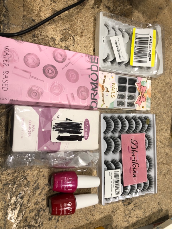 Photo 1 of 7 ITEMS NAIL POLISH/KIT/CLEANSER/PRESS ONS/EYELASH BUNDLE