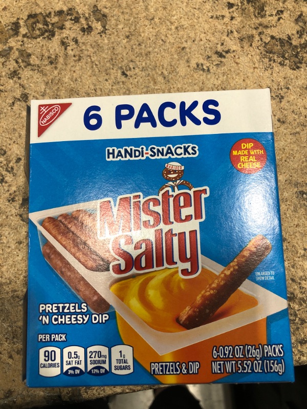 Photo 1 of ***EXP MARCH 11 2023*** Handi Snacks, Mister Salty Pretzels and Cheese, 5.52oz Box (Pack of 6)