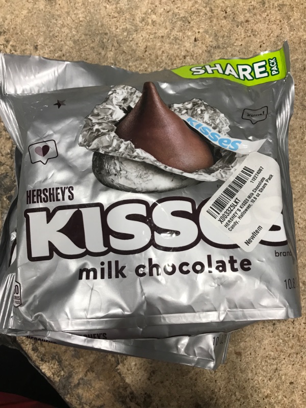 Photo 2 of HERSHEY'S KISSES Milk Chocolate Silver foil, Individually Wrapped, Gluten Free Candy Share Pack, 10.8 oz Kisses 10.8 Ounce (Pack of 2)