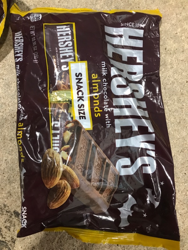 Photo 2 of HERSHEY'S Milk Chocolate with Almonds Snack Size Candy Bars, Individually Wrapped, 10.35 oz Bag