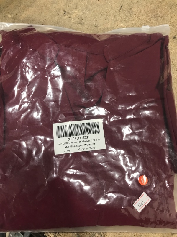 Photo 1 of ANFTFH Women's Casual Dresses Short/Long Sleeve V-Neck Dress Casual Loose Shift Dresses size medium 