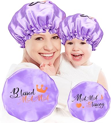 Photo 1 of SATIN BONNET SILK BONNET HAIR LAYER SILK BONNETS STYLE-05 COLOR PURPLE 
*BUNDLE OF 5*