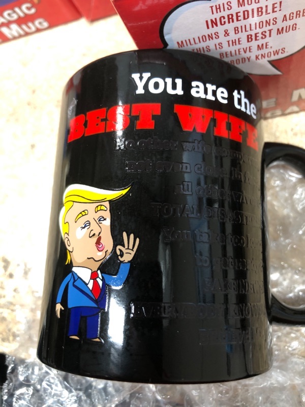 Photo 2 of 12oz Color-Changing Funny Coffee Mug - Top Trump Merchandise - Best Birthday Gifts for Women Who Have Everything, Unique Wedding Gift Ideas for Wife, Cool Bride & Anniversary Presents for Her Wife (12oz) Ceramic