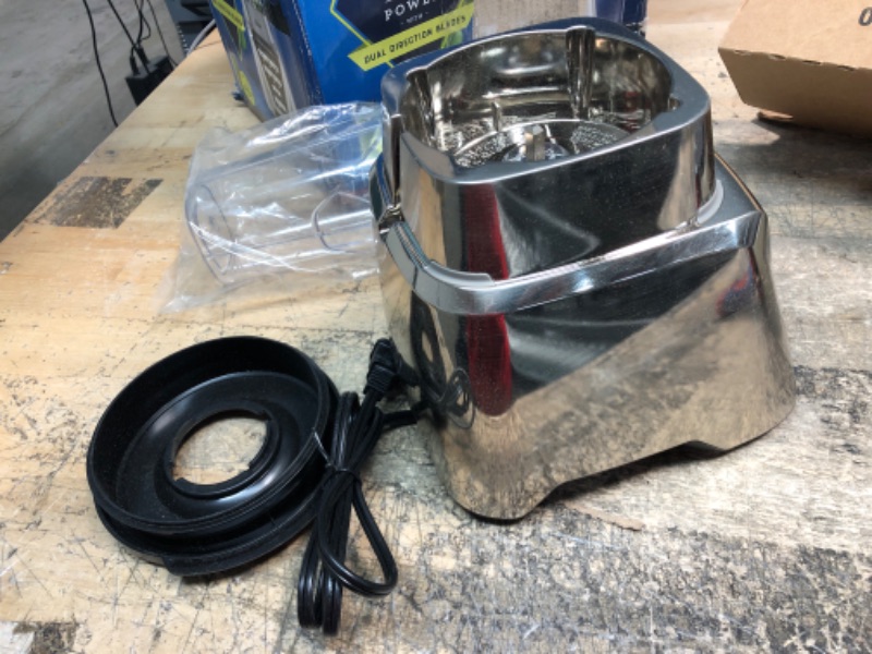 Photo 1 of **MISSING PARTS** ONLY BASE** Oster Blender | Pro 1200 with Glass Jar, 24-Ounce Smoothie Cup, Brushed Nickel & Belgian Waffle Maker, Stainless Steel (CKSTWF2000) 10 Inch Blender Brushed Nickel + Waffle Maker