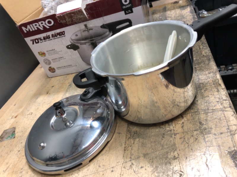 Photo 2 of **MISSING PARTS** Mirro 92160A Polished Aluminum 10-PSI Pressure Cooker Cookware, 6-Quart, Silver -
