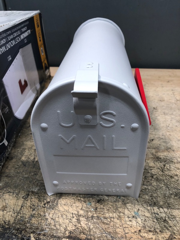 Photo 6 of *** NEW *** Gibraltar Mailboxes ADM11W01 Admiral Post Mount Rural Mailbox, White