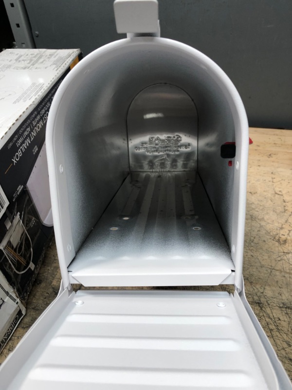 Photo 4 of *** NEW *** Gibraltar Mailboxes ADM11W01 Admiral Post Mount Rural Mailbox, White