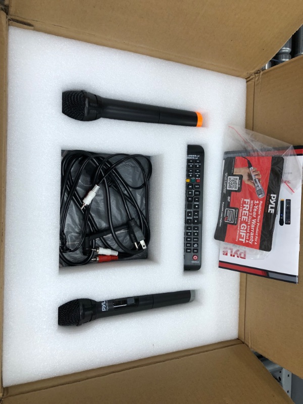 Photo 5 of **PARTS ONLY**
Pyle 1000W Bluetooth Home Theater Karaoke Receiver - 5.2-Ch Stereo Amplifier 2 UHF Wireless Microphone Video Pass-Through Supports, MP3/USB/HDMI/AM/FM Radio - Pyle PT888BTWM.5
