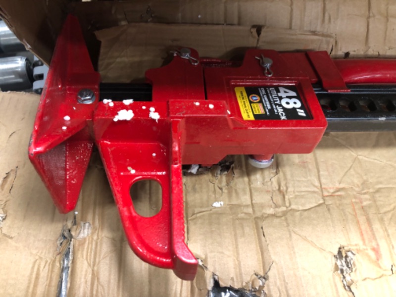 Photo 3 of **MINOR TEAR & WEAR**BIG RED TR6501B Torin 48" Ratcheting Off Road Utility Farm Jack, 3 Ton (6,000 lb) Capacity, Red