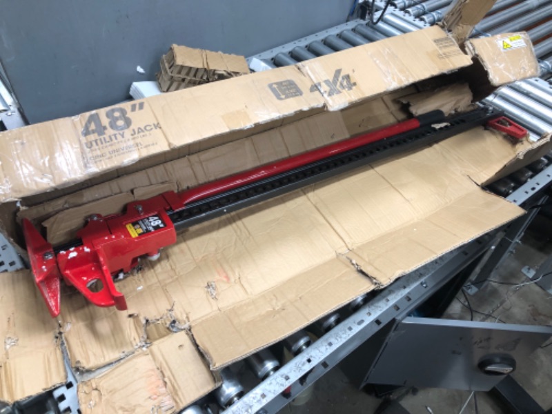 Photo 2 of **MINOR TEAR & WEAR**BIG RED TR6501B Torin 48" Ratcheting Off Road Utility Farm Jack, 3 Ton (6,000 lb) Capacity, Red