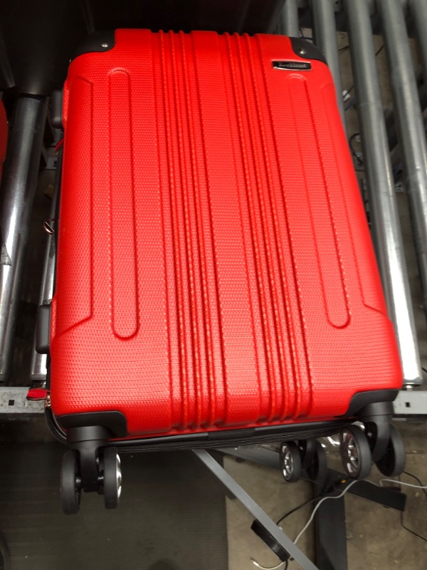 Photo 3 of **MISSING ONE LUGGAGE PIECE**Rockland Melbourne Hardside Expandable Spinner Wheel Luggage, Red, 3-Piece Set (20/24/28)