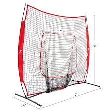 Photo 1 of **MINOR TEAR & WEAR**Zelus Baseball Net Softball Practice Kit 7x7ft Pitching Net BLACK