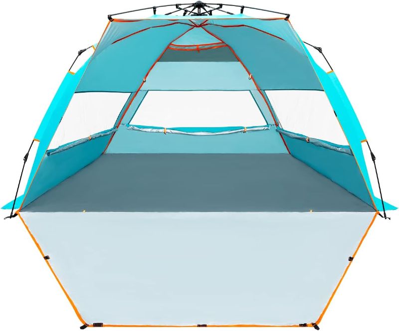 Photo 1 of 
Pop Up Beach Tent - 4 Person Portable Windproof Beach Shade Folding Instant Shelter with UPF50+ Protection, Easy Set Up Carrying Bag Tent Shades for Camping...

