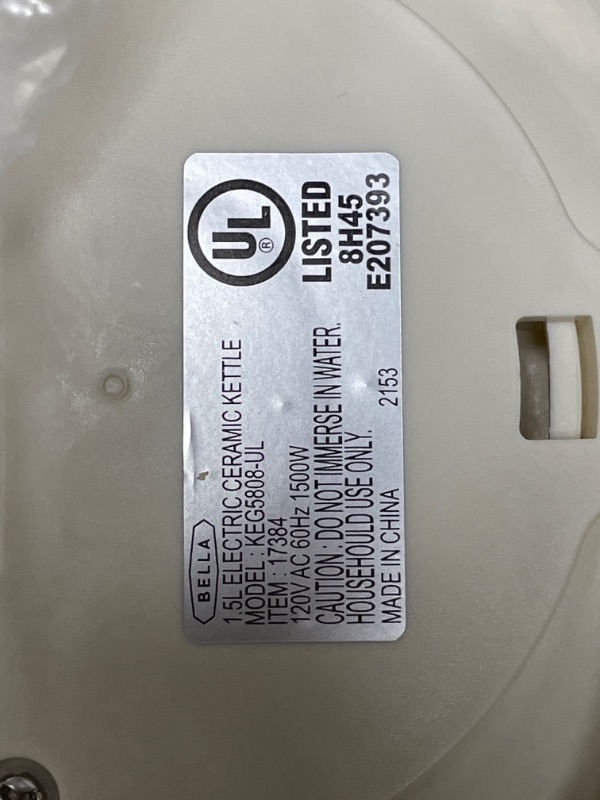 Photo 3 of **DAMAGED**
BELLA 1.5L Electric Ceramic Kettle, Silver Chevron 1.5L Silver Chevron