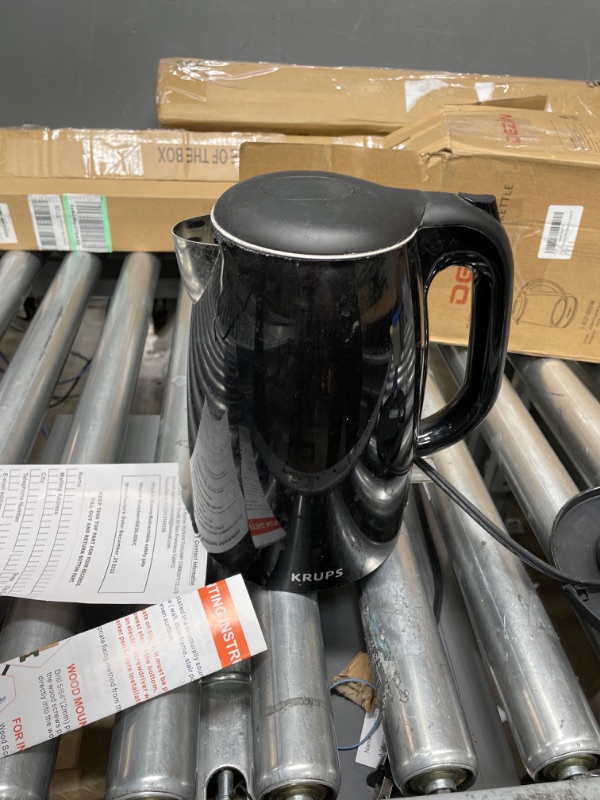 Photo 1 of **USED**
Krups Cool Touch Plastic and Stainless Steel Electric Kettle 1.5 Liter 1500 Watts Double Wall, Fast Boiling, Auto Off, Keep Warm, Cordless Black