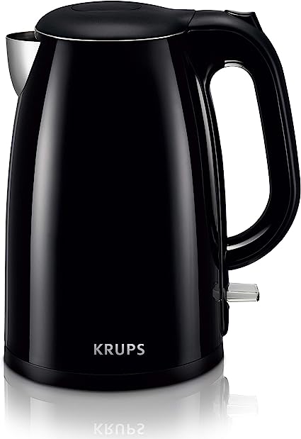 Photo 1 of **USED**
Krups Cool Touch Plastic and Stainless Steel Electric Kettle 1.5 Liter 1500 Watts Double Wall, Fast Boiling, Auto Off, Keep Warm, Cordless Black