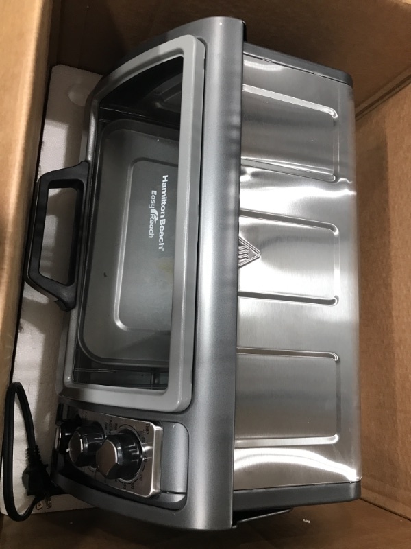 Hamilton Beach Countertop Toaster Oven, Easy Reach With RollTop Door