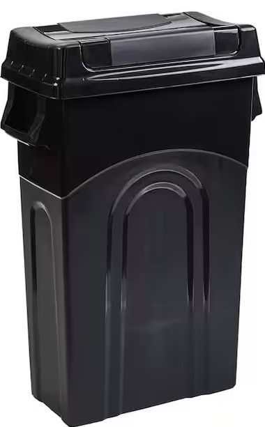 Photo 1 of 23 Gal. Black Belt Rotation Cover Waste Container Trash Can
lids not included***