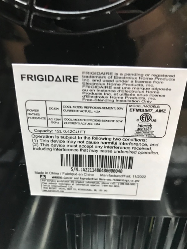 Photo 6 of Frigidaire EFMIS567_AMZ 18 Can OR 4 Wine Bottle Retro Beverage Fridge