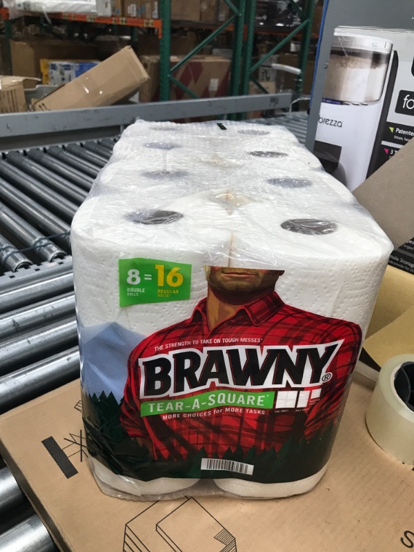 Photo 2 of Brawny® Tear-A-Square® Paper Towels, 8 Double Rolls = 16 Regular Rolls