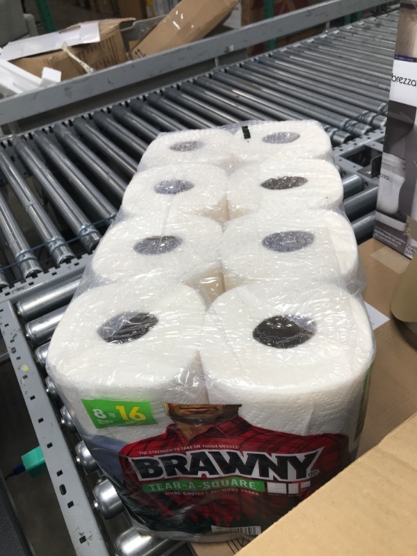 Photo 3 of Brawny® Tear-A-Square® Paper Towels, 8 Double Rolls = 16 Regular Rolls