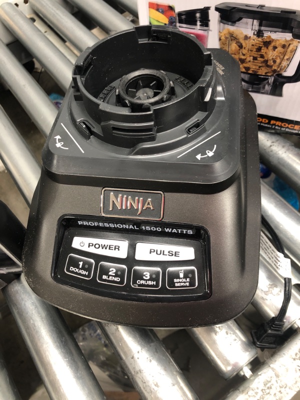 Photo 2 of *** POWERS ON ** Ninja BL770 Mega Kitchen System, 1500W, 4 Functions for Smoothies, Processing, Dough, Drinks & More, with 72-oz.* Blender Pitcher, 64-oz. Processor Bowl, (2) 16-oz. To-Go Cups & (2) Lids, Black BL770 Black