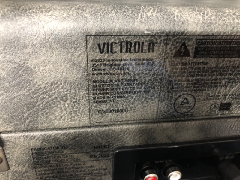 Photo 1 of Victrola Vintage 3-Speed Bluetooth Portable Suitcase Record Player with Built-in Speakers | Gray & Vintage 3-Speed Bluetooth Portable Suitcase Record Player with Built-in Speakers | Black