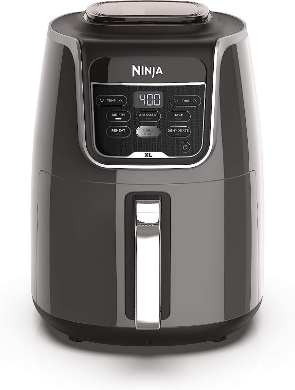 Photo 1 of **MINOR WEAR & TEAR**Ninja AF150AMZ Air Fryer XL, 5.5 Qt. Capacity that can Air Fry, Air Roast, Bake, Reheat & Dehydrate, with Dishwasher Safe, Nonstick Basket & Crisper Plate and a Chef-Inspired Recipe Guide, Grey
