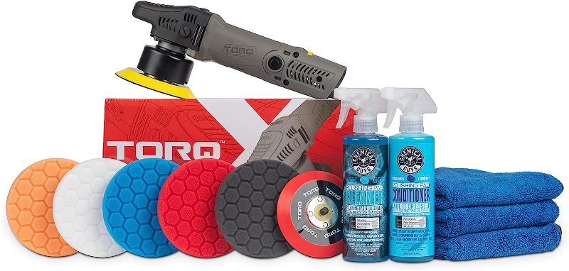 Photo 1 of **MINOR WEAR & TEAR**Chemical Guys BUF_209X TORQX Random Orbital Polisher, Complete Detailing Kit with Pads, Pad Cleaner & Conditioner, Towels - 12 Items
