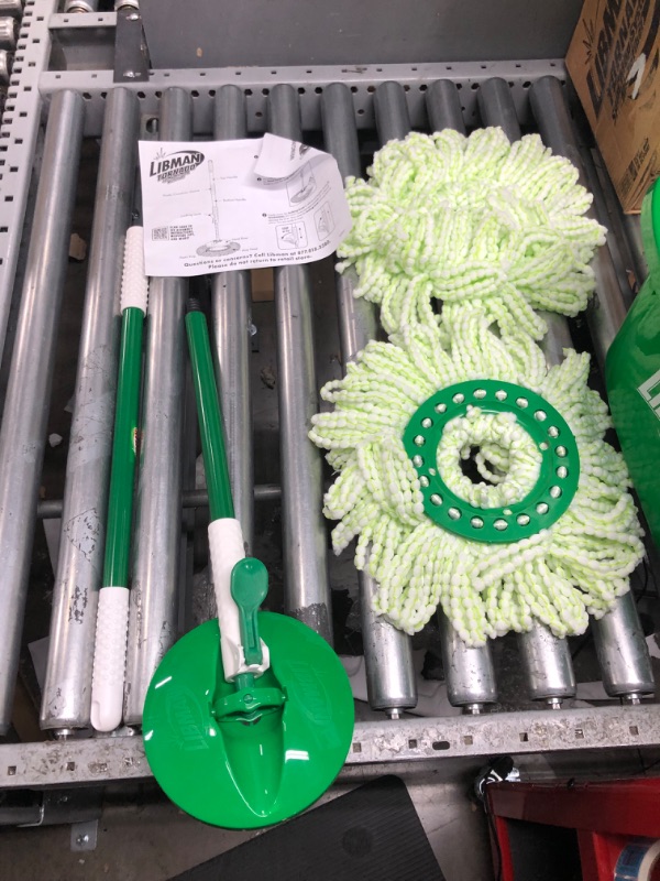 Photo 2 of **MINOR WEAR & TEAR**Libman Tornado Spin Mop System Plus 1 Refill Head | Mop and Bucket with Wringer Set | Floor Mop | Libman Mop | Mops for Floor Cleaning | Hardwood Floor Mop | 2 Total Mop Heads Included,Green
