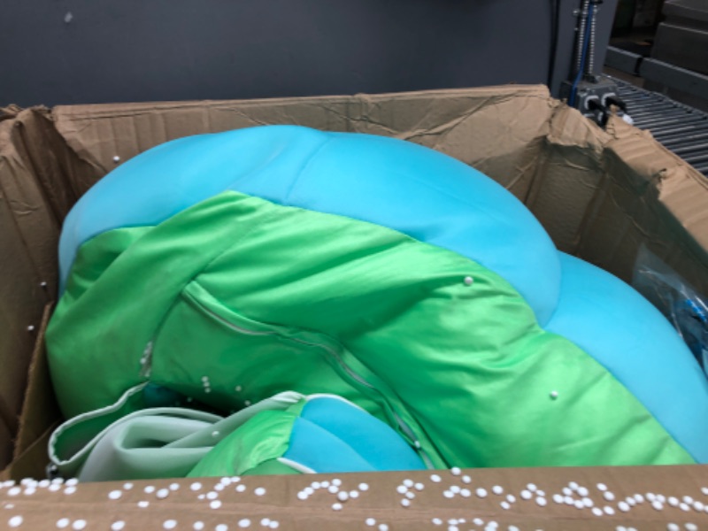 Photo 3 of ***DAMAGED***Big Joe Lazy Lounger No Inflation Needed Pool Float with Headrest and Footrest, Rolling Wave Lime Double Sided Mesh, Quick Draining Fabric, 3.5 feet Lounger Rolling Wave Lime Lazy Lounger