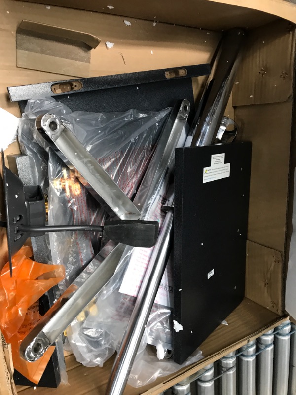 Photo 1 of Techni Mobili RTA-B006-GPH06 Folding Cart with Storage, Laptop Stand with Height Adjustable, Non Marking Caster Wheels, Graphite