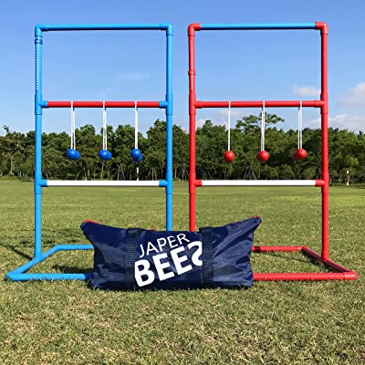 Photo 1 of  Ladder Ball Indoor Ladder Toss Outdoor Game PRO Series, Family, Yard, Beach and Lawn Games with 6 Soft Rubber Bolos, Heavy Duty Bars and Travel Bag