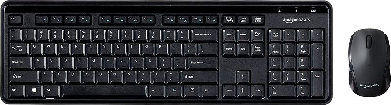 Photo 1 of Amazon Basics Wireless Computer Keyboard and Mouse Combo, Quiet and Compact US Layout (QWERTY), Black
