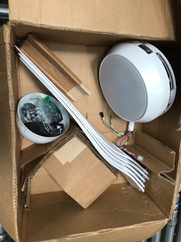 Photo 2 of *PARTS ONLY* reiga 54" White DC Motor Modern Indoor Ceiling Fan with Dimmable LED Light Kit Google Alexa App Remote Control, for Living room/Kitchen/Bedroom/Patio
