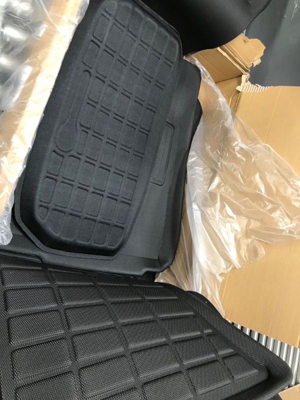 Photo 3 of DiffCar 3D Tesla Model Y Floor Mats 2023 2022 2021,Tesla Model Y All Weather Floor Mats 2022 2021,Full Set Waterproof Floor Mats Frunk & Trunk Mat for Tesla Model Y Accessories, Tesla Model Y 5 Seater Floo Mats & Cargo Liner