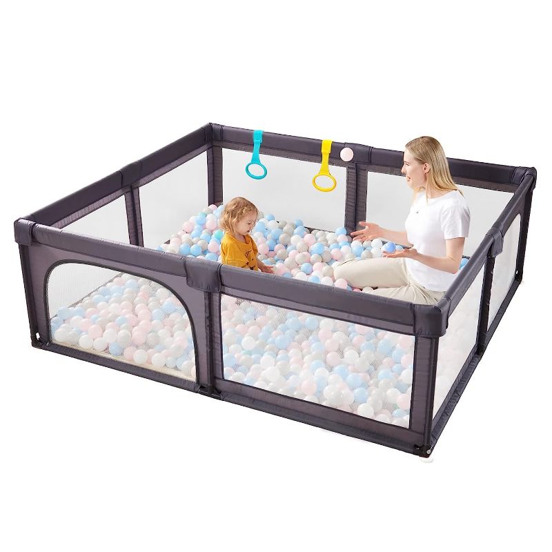 Photo 1 of Doradotey Baby Playpen, Extra Large Baby Playard, Playpen for Babies with Gate, Indoor & Outdoor Playard for Kids Activity Center, Sturdy Play Yard with...
