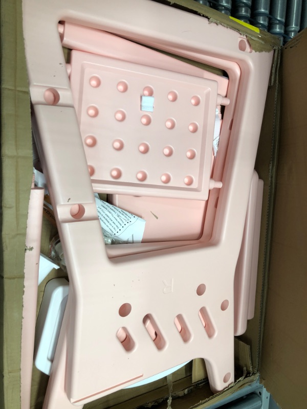 Photo 2 of Baby High Chair, with Feeding Tray Children's Dining Chair, Safe and Solid Shape Structure Design, Easy to Clean, Can be Directly Washed-Pink