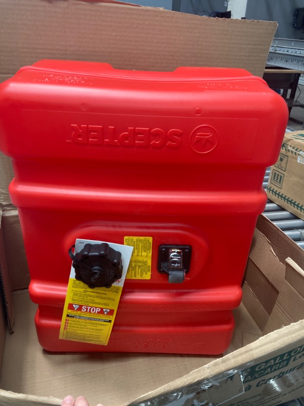 Photo 1 of Scepter 08669 Rectangular 12 Gallon Low Profile Marine Fuel Tank For Outboard Engine Boats, 24-1/2-Inches x 18-Inches x 11-1/2-Inches, Red 24-1/2" x 18" x 11-1/2" Red 12 Gallon