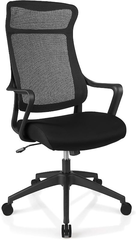 Photo 1 of USED. Realspace® Lenzer Mesh High-Back Task Chair, Black, BIFMA Certified
