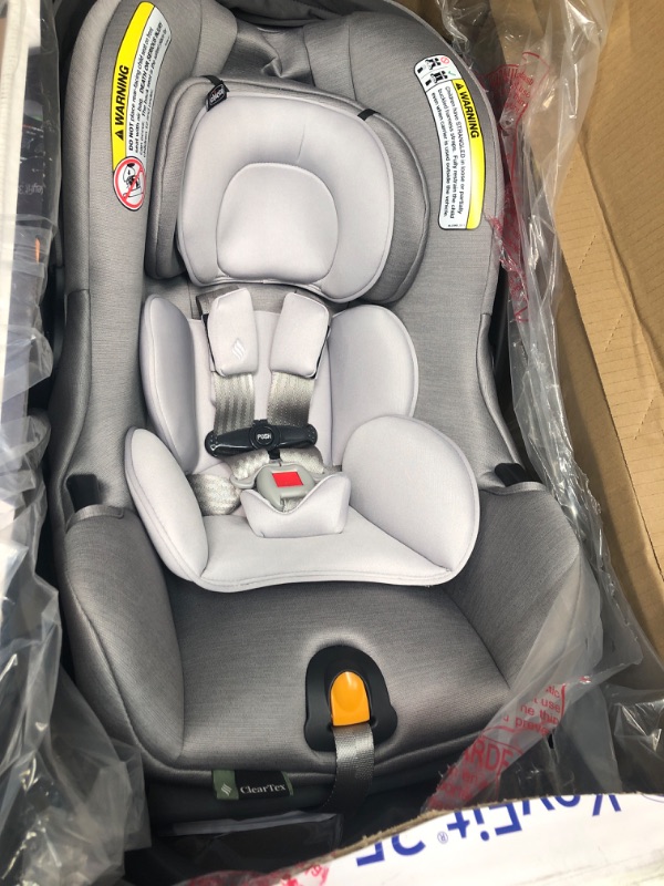 Photo 2 of Chicco KeyFit® 35 Zip ClearTex® Infant Car Seat and Base, Rear-Facing Seat for Infants 4-35 lbs, Infant Head and Body Support, Zip-Open Privacy Shield, Compatible with Chicco Strollers | Ash/Grey KeyFit 35 With Zip Privacy Shield Ash