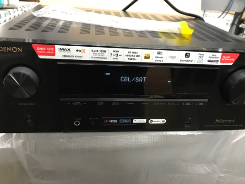 Photo 1 of Denon AVR-X3700H 8K Ultra HD 9.2 Channel (105Watt X 9) AV Receiver 2020 Model - 3D Audio & Video with IMAX Enhanced, Built for Gaming, Music Streaming, Alexa + HEOS (Discontinued by Manufacturer)